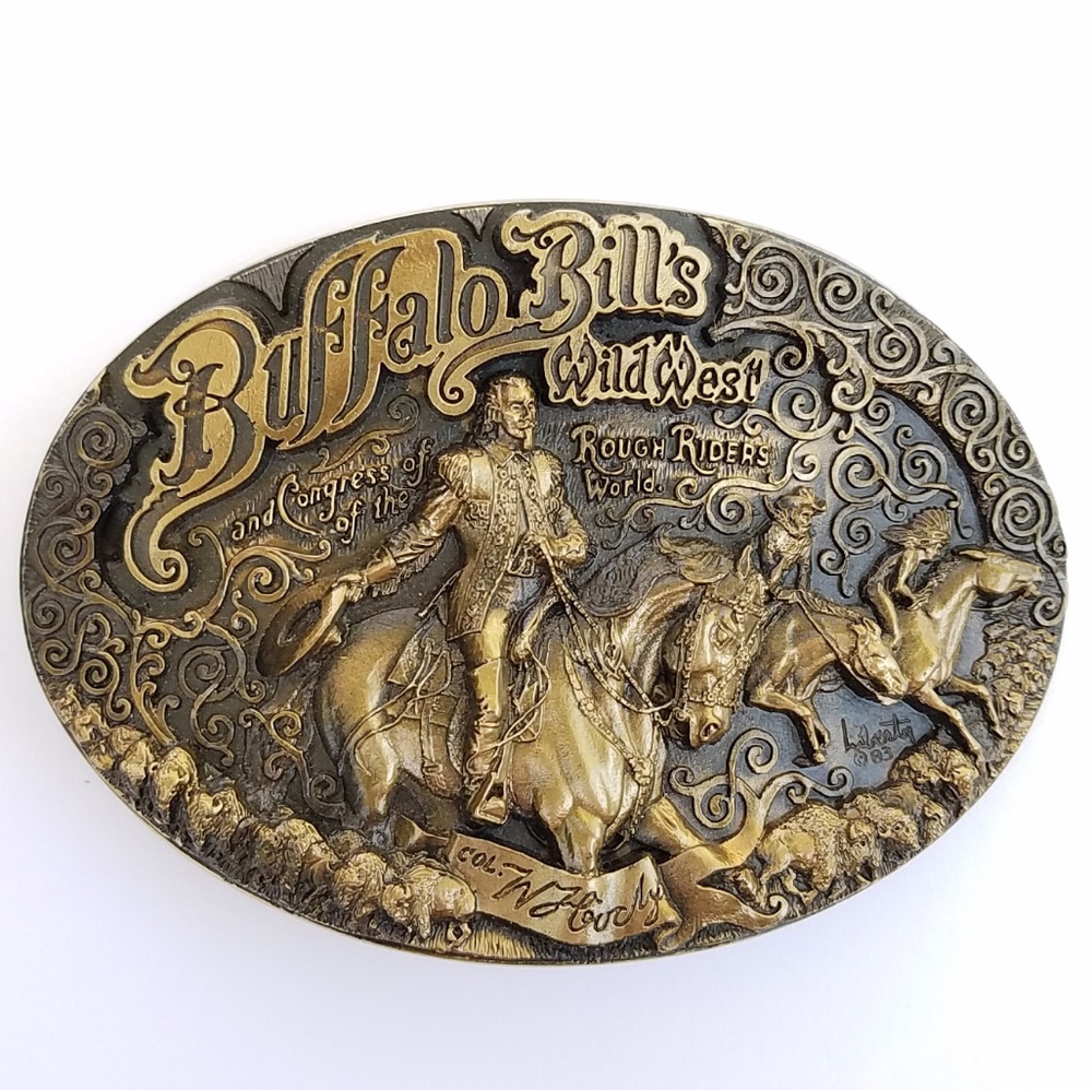 Vintage Bronze Buffalo Bill Collectible Buckle
